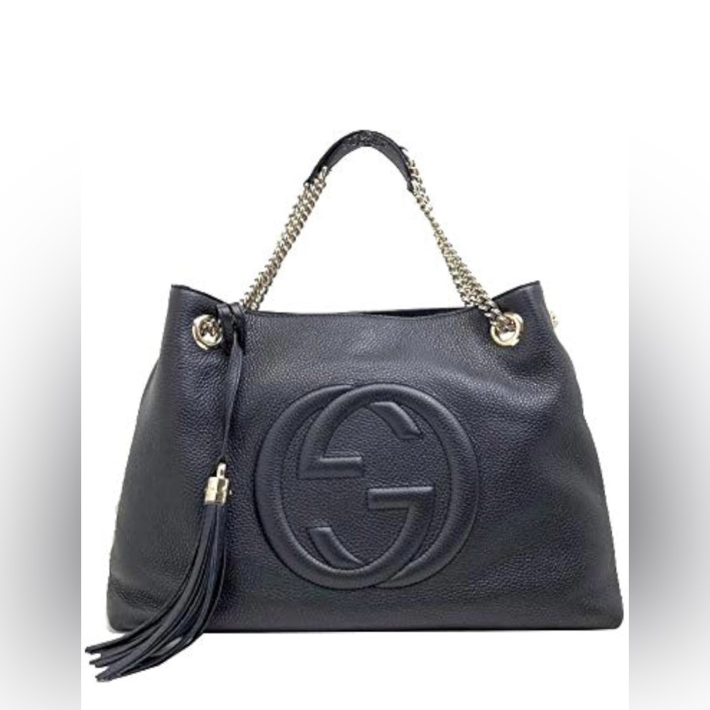 Gucci Black Pebbled Soho Leather Shoulder Bag 
Serial #310806204046